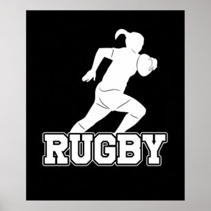 Girls Rugby Player Poster