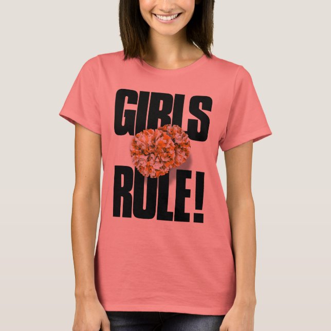 GIRLS RULE! Cheerleading T-Shirt (Front)