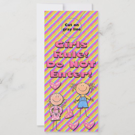 Girls Rule Door Hangers Party Favors (Front)