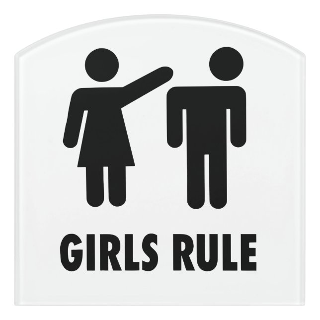 Girls Rule! Door Sign (Contour Front)