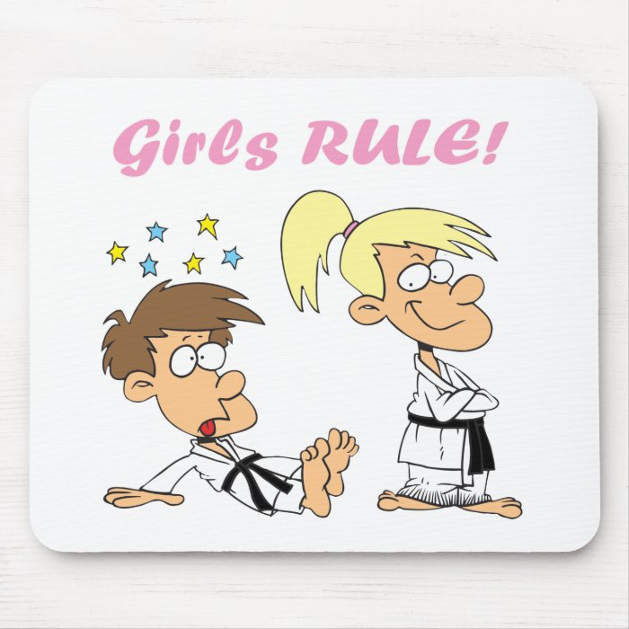 Girls Rule judo Mouse Pads