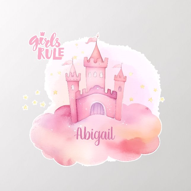 Girls Rule Palace square customizable Wall Decal (Insitu 2)