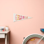 Girls Rule Pennant Flag<br><div class="desc">This fun pennant design is the perfect decor for your girls room!</div>