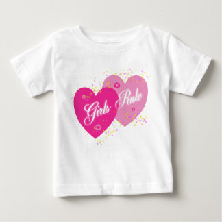 Girls Rule Pink Hearts Infant T Shirt