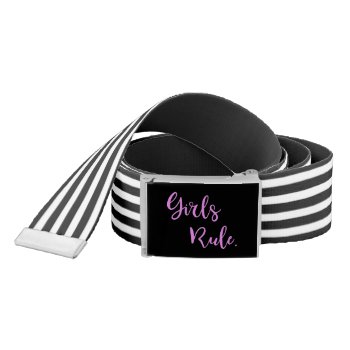 Girls Rule - Reversible Black/white Cool Belt by ingeinc at Zazzle
