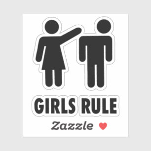 girls rules sticker