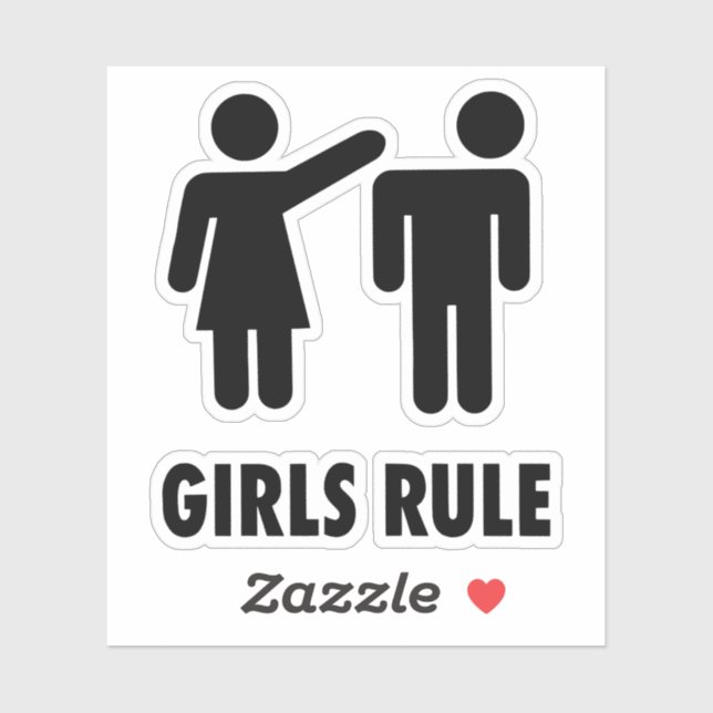 girls rules sticker (Sheet)