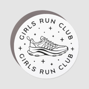 Girls run club running runner aesthetic car magnet