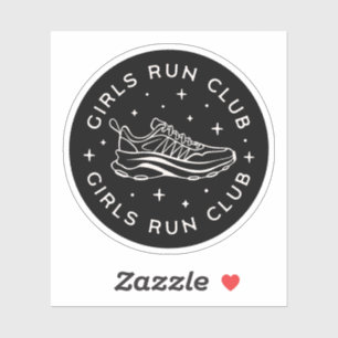 Girls run running club squad sticker