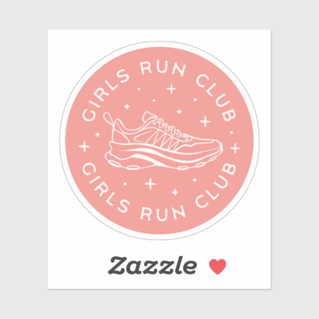 Girls run running girlies club pink aesthetic sticker (Sheet)