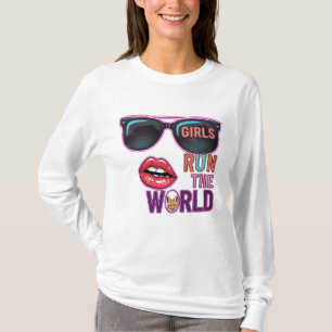 Girls Run The World – Pop Art Neon Feminine Design T-Shirt