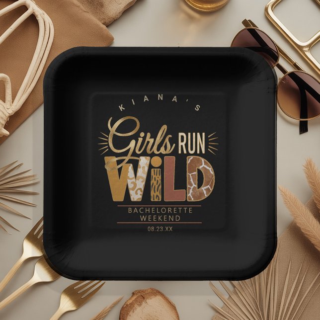 Girls Run Wild Safari Bachelorette ID1148 Paper Plates (Creator Uploaded)