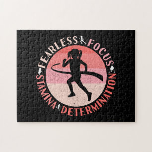 Girls Running Mindset - Focus Fearless Runner Jigsaw Puzzle
