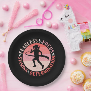 Girls Running Mindset - Focus Fearless Runner Paper Plates