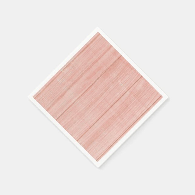 Girl's Rustic Pink Wood Shabby Chic Tea Party Napkins (Corner)