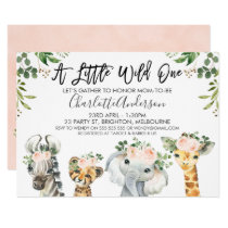 Girls Safari Animals Baby Shower Invitation Girls Safari Animals Baby Shower Invitation