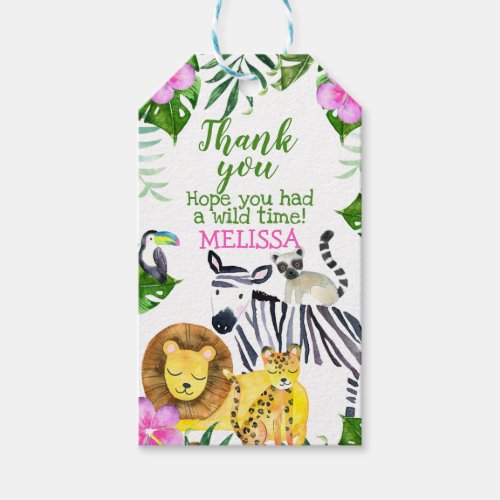 Girls Safari Birthday Favor Tag