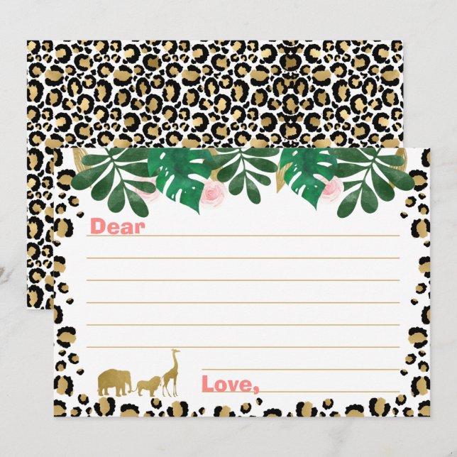 Girl's Safari Wild one Time Capsule Cards (Front/Back)