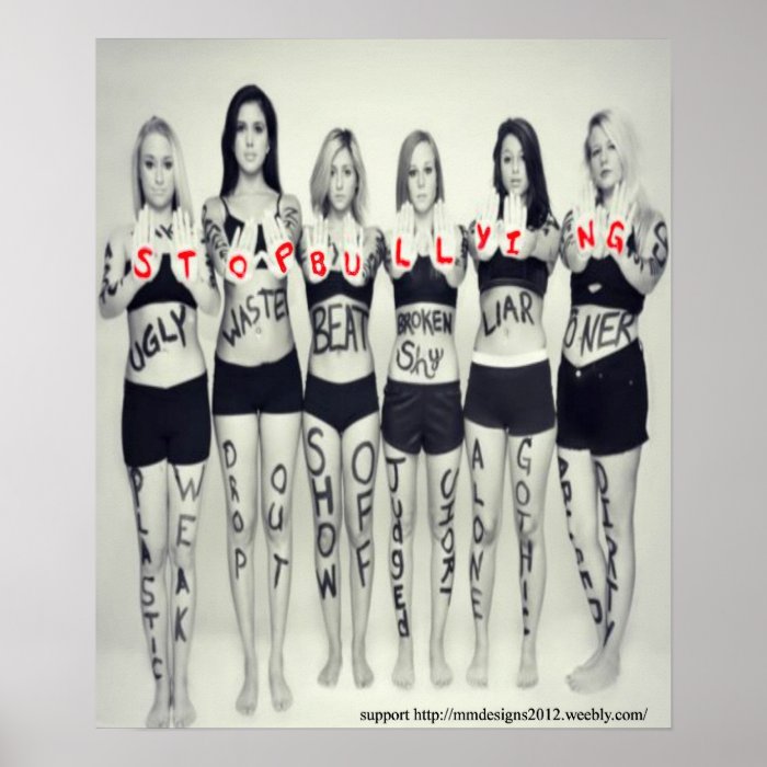 girls say stop bullying posters