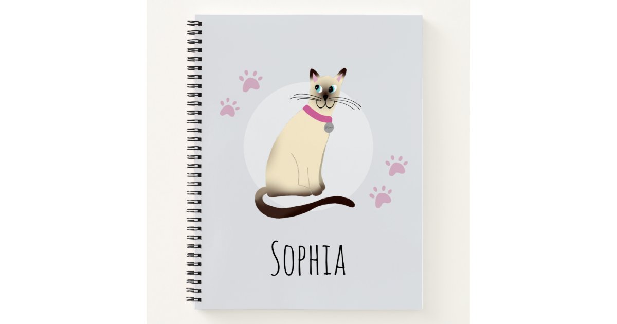 Cat Kitten Rainbow Personalized Notebook Sketchbook Custom