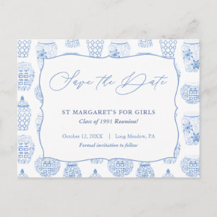 Girls School Ladies College Reunion Save The Date Postcard