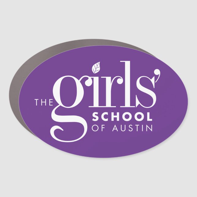 Girls' School of Austin Purple Oval Car Magnet (Front)