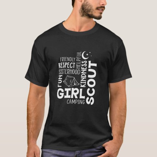 Girls Scout Camping Adventure Scout Troop Cookie D T_Shirt