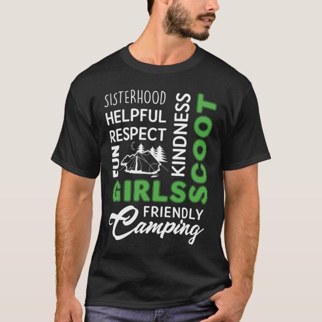 Girls Scout Camping Shirt, Girl Vacation Gifts T-Shirt (Front)