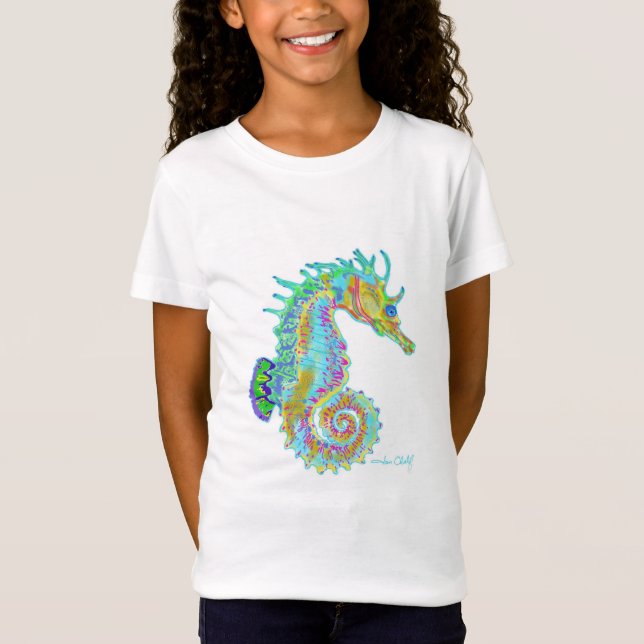 Girl's Seahorse Teeshirt T-Shirt (Front)