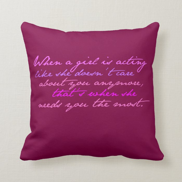 Girl's Secret Quote Pillow