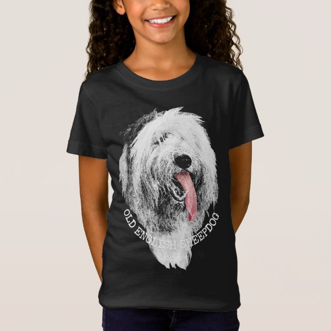 Girl's Sheepdog Puppy Dog T-shirts and Gifts (Front)