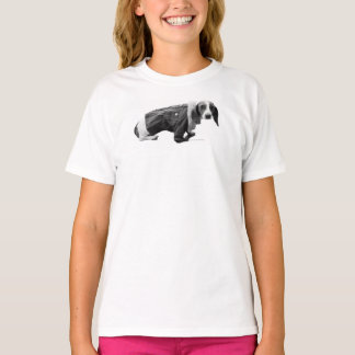 Girls" "Shelby in a Jean Jacket" Dachshund T-shirt