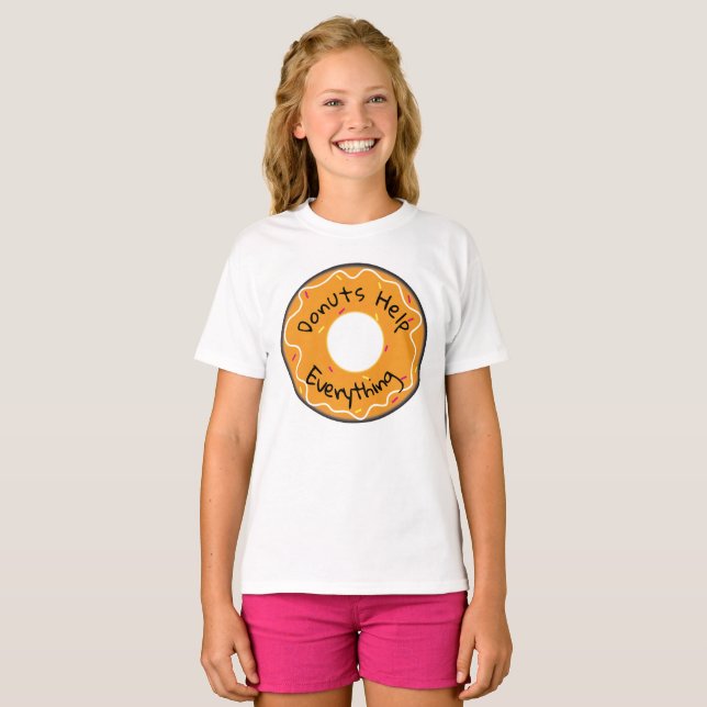 Girl's Shirt Donuts Help Everything (Front Full)