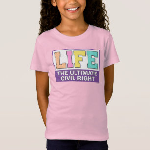 Girls' shirts with a pastel design.