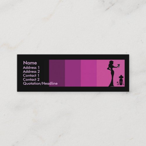 Girls Silhouette Toasting Skinny Business Card Template