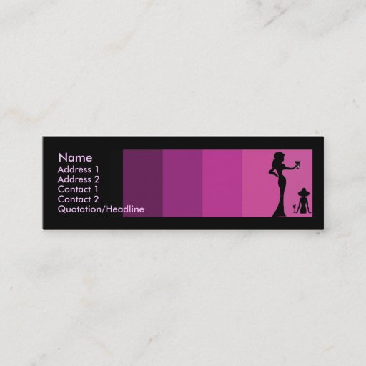 Customizable Girls Silhouette Toasting Skinny Business Card Template