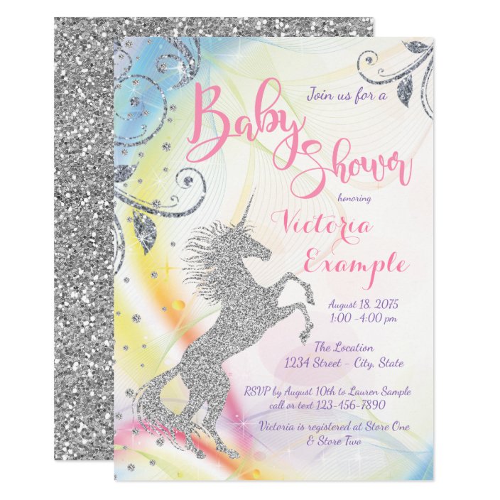 zazzle unicorn baby shower invitations