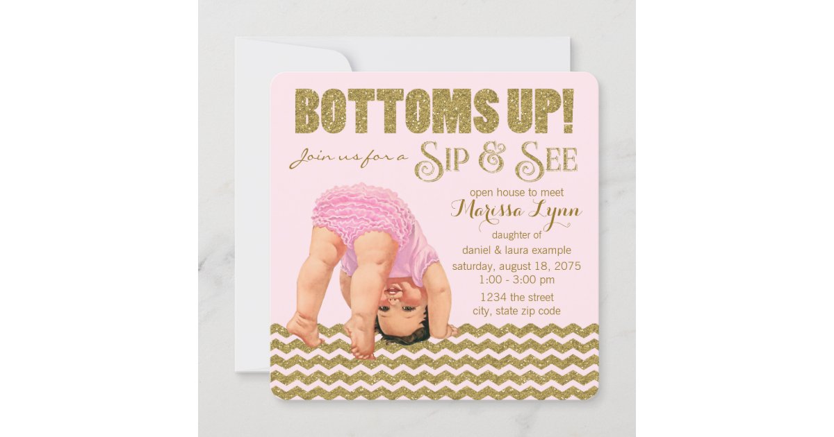 Girls Sip and See Invitation Zazzle