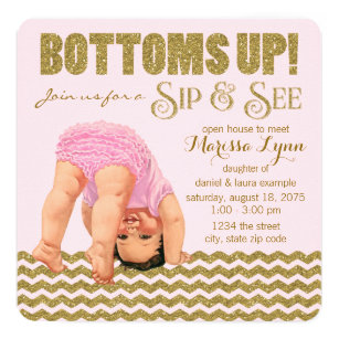 Sip See Invitations Announcements Zazzle S Sip And See Invitation