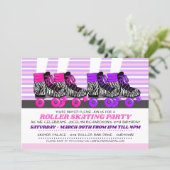 Girls Skate Party Birthday Invitations (Standing Front)