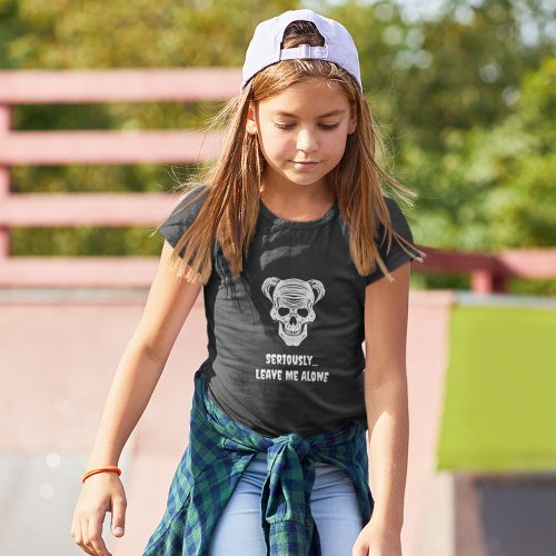 Girls Skull T_Shirt _ Kids Skull  Custom Text