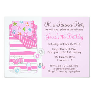 girls sleepover party invitations