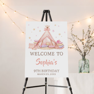 Girls Sleepover Party Birthday Party Welcome Sign