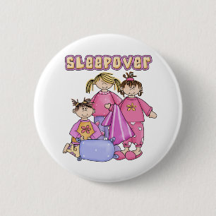 Girls Sleepover Pinback Button