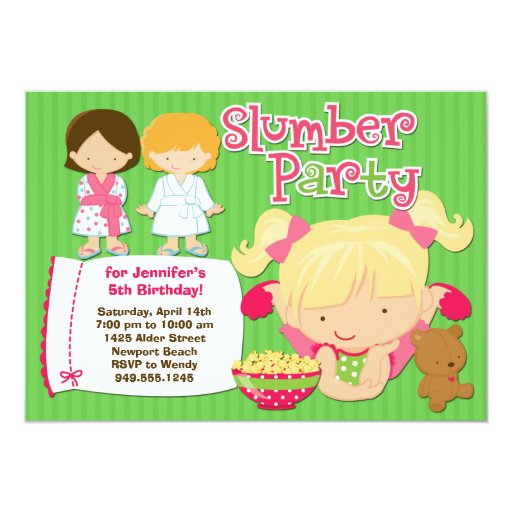 Girls Slumber Party Birthday Invitation | Zazzle