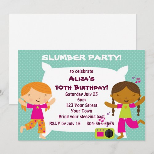 Girls Slumber Party Invites