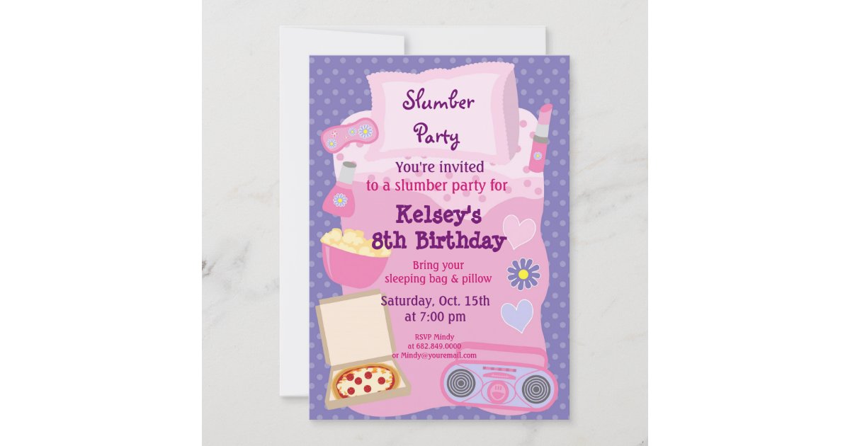 Pajama Slumber Party - Personalized Girls Sleepover Birthday Party