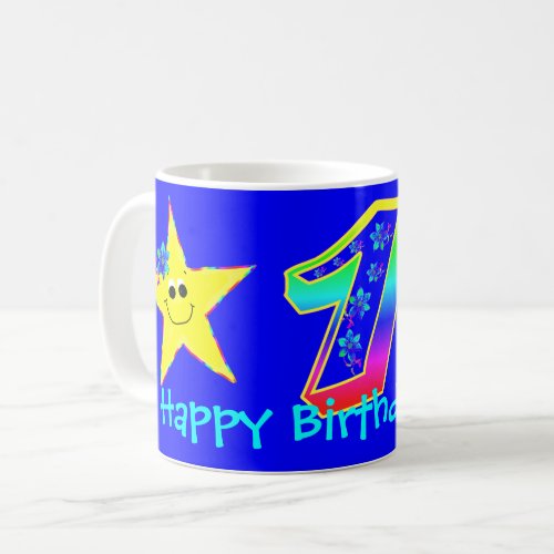Girls Smiling Stars 1st Birthday Mug