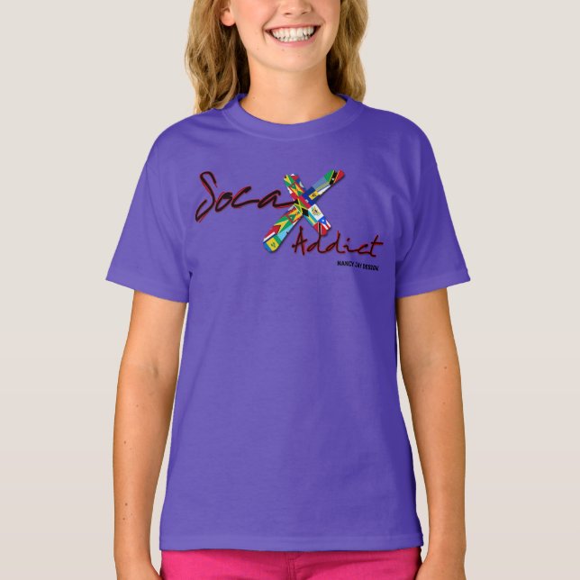 Girl's Soca Addict 3/4 Sleeve T-Shirt (Front)