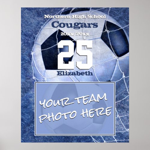 girls soccer add team photo commemorative poster